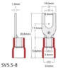 Đầu cos chữ Y SV 5.5-8 bọc nhựa PVC, lõi đồng mạ thiếc cho dây điện 4 ~ 6 mm², lỗ 8.4mm