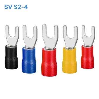 Đầu cos chữ Y SV S2-4 bọc nhựa PVC, lõi đồng mạ thiếc cho dây điện 1.5 ~ 2.5mm², lỗ 4.3mm