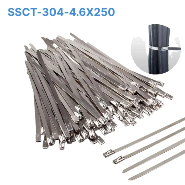 Dây rút inox 304 tự khóa bản 4.6×250 mm