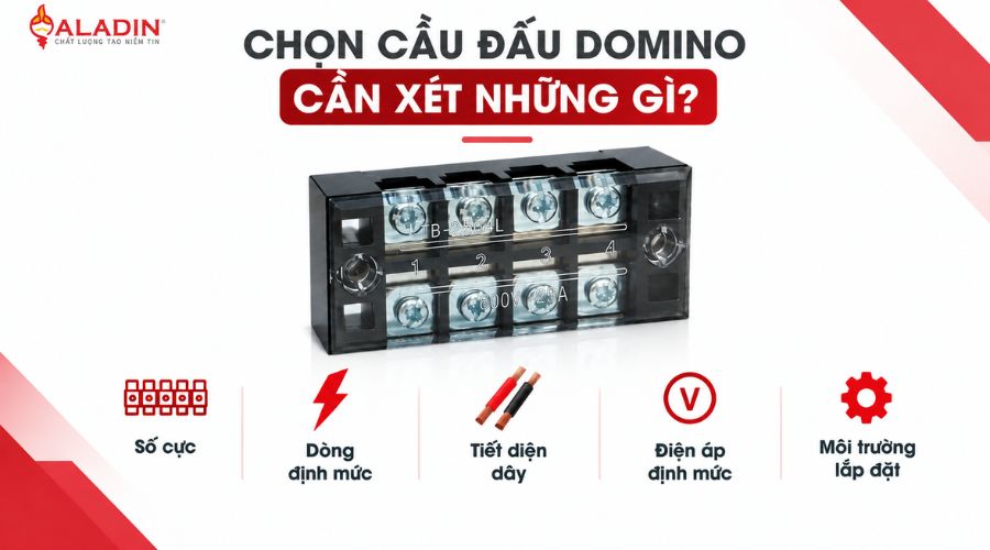 Ba yếu tố chọn cầu đấu domino gồm số cực dòng định mức và tiết diện dây