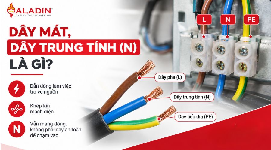 Dây N thường nhận biết bằng màu xanh nhạt