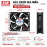 Quạt tủ điện DC 12V Mean Well CHA8012BX-25B 80x80x25mm 2.76W
