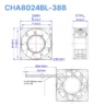 Quạt tủ điện DC 24V Mean Well CHA8024BL-38B 80x80x38mm 17.28W