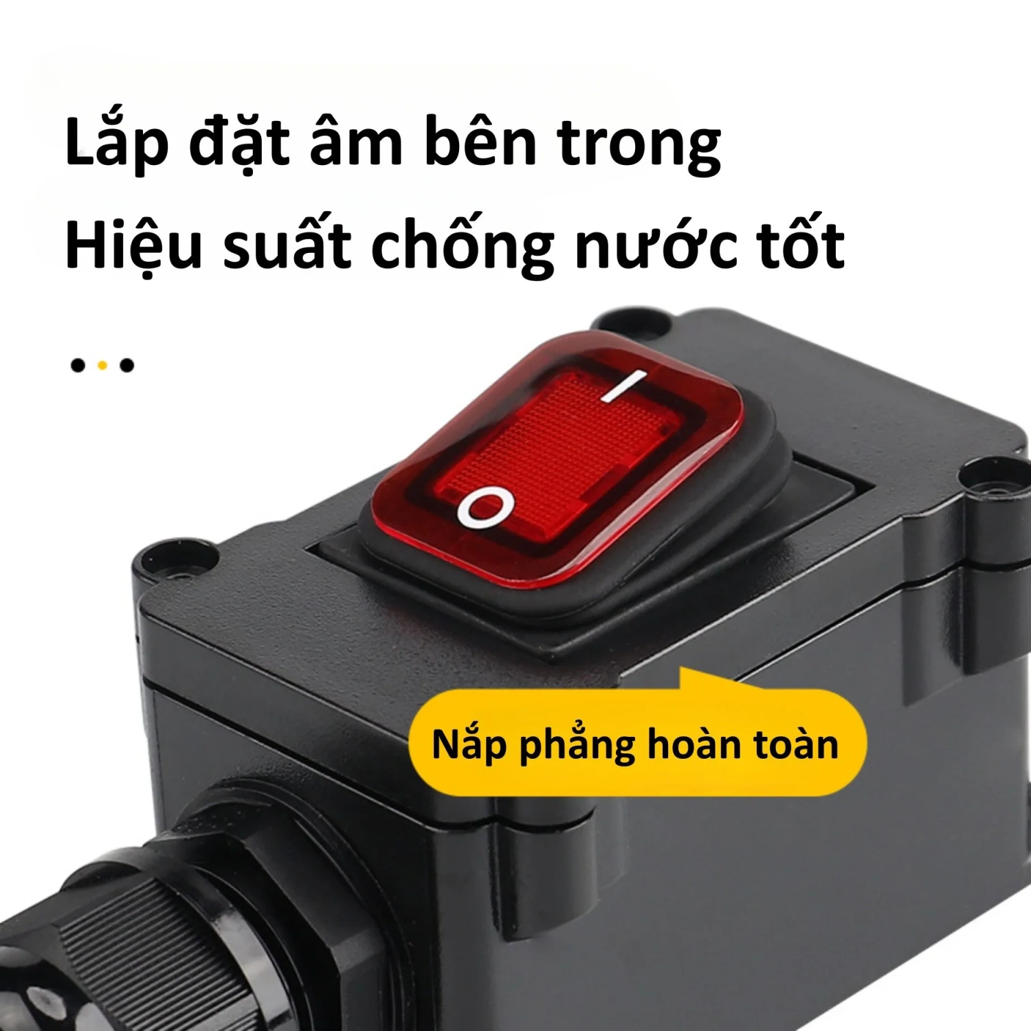 Nút bấm hộp công tắc FSH711 lắp âm, nắp phẳng